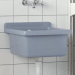 Design in - vasque à poser lavabo Évier à poser bac à laver pour montage murale gris 40x40x24 cm résine ... Design in - vasque à poser lavabo Évier à poser bac à laver pour montage murale gris 40x40x24 cm résine ...
