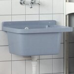 Design in - vasque à poser lavabo Évier à poser bac à laver pour montage murale gris 50x35x24 cm résine ... Design in - vasque à poser lavabo Évier à poser bac à laver pour montage murale gris 50x35x24 cm résine ...