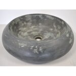 Noveaqua - jamais utilise] vasque lavabo  poser en marbre ronde gris - v21