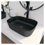 Eridanus - vasque poser lavabo de salle de bain c�ramique rectangulaire blanc - 46. 5 x 32, 5 x 13, 5cm, ...