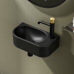 Emke - vasque  poser, lavabo salle de bain au mur, 400x215x120mm, vasque rectangulaire en cramique, ...