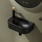 Emke - vasque  poser, lavabo salle de bain au mur, 400x215x120mm, vasque rectangulaire en cramique, ...