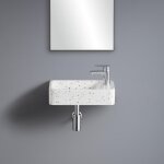 Mob - in - vasque lave - mains � suspendre rectangle en terrazzo 45x28cm