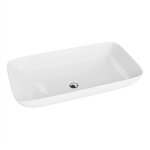 Vasque � poser rectangulaire en porcelaine 70, 5x39x13, 5 cm ? surface lisse et non poreuse ? r�sistante ...