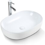 Horow - vasque ovale blanc - vasque  poser sur plan pour salle de bain et wc invits - lavabo moderne ...