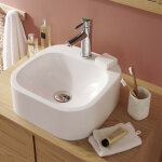 Mob - in - vasque ovale � poser en r�sine blanche 37 cm sian