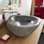 Vasque � poser en pierre de rivi�re tourbillo 50