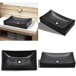 Vasque rectangulaire céramique noir pour salle de bain - lavabo céramique noir - lavabo salle de bain ... Vasque rectangulaire céramique noir pour salle de bain - lavabo céramique noir - lavabo salle de bain ...