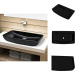 Vasque rectangulaire cramique noir pour salle de bain - lavabo cramique noir - lavabo salle de bain ...