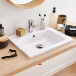 Vasque � encastrer rectangule en r�sine blanche 50x40cm