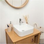 Vasque � poser rectangulaire kali en c�ramique blanche 36cm