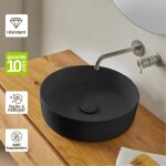 Resigres - vasque à poser, ronde Ø39h10, 5cm, lavabo salle de bain résigrès badia noir , solid surface ... Resigres - vasque à poser, ronde Ø39h10, 5cm, lavabo salle de bain résigrès badia noir , solid surface ...