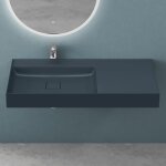 Mai&mai - vasque de salle de bains lavabo � poser ou suspendu gris noir mat en r�sine 100x46cm col630 ...