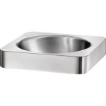 Vasque semi - encastr�e carr�e 38 cm en inox poli satin� - quadra