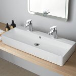 Godart - vasque à poser ou à suspendre double robinet grande taille 110 x 42 cm - regus Godart - vasque à poser ou à suspendre double robinet grande taille 110 x 42 cm - regus