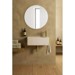 Vasque suspendue 55x23x20 kate en b�ton min�ral bass �cru chin�