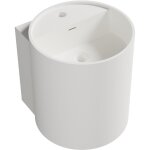 Bernstein - vasque suspendue nt2440 en fonte minrale - 40 x 42 x 45 cm - blanc mat avec bonde pop - ...