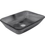 Vasque � poser en verre mexen tiva 46 x 33 cm, noire - 24184670