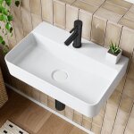 Horow - vasque wc invits lave - mains vasque  poser vasquecramique blanc carr design 46x31cm