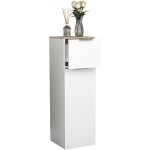 Vcm - bobine midischrank donali h. 95 x l. 30 x p. 30 cm blanc / sonoma eiche