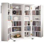 Vcm - etag�re cd / dvd m�dia engalo h. 93 x l. 60 x p. 31 cm blanc