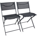 Vcm - chaise de jardin 2 pi�ces fauteuil pliant sumila h. 79 x b. 45 x t. 46 cm