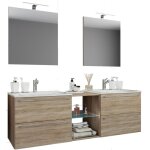 Vcm - meuble bogue, lavage badinos h. 92 x l. 155 x p. 46 cm sonoma eiche