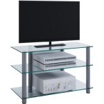 Vcm - meuble téléviseur sindas h. 45 x l. 59 x p. 48 cm verre clair Vcm - meuble téléviseur sindas h. 45 x l. 59 x p. 48 cm verre clair