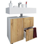 Vcm - mobilier de badge : sous - armoire de lavage darola h. 51 x. 61 x p. 32 cm blanc / hong eiche