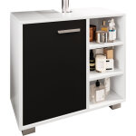 Vcm - mobilier de badge : sous - armoire de lavage zalo h. 55 x l. 60 x p. 30 cm blanc / noir
