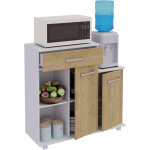 Vcm - mobilier de cuisine bakila h. 88 x l. 90 x p. 33 cm blanc / hong eiche