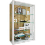 Vcm - vitrine murale suspendue en verre udina l h. 91 x b. 60 x t. 25 cm