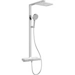 Kielle - vega - set de douche thermostatique, 36 x 24 cm, 3 jets, chrome / blanc 20618010