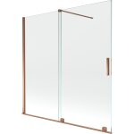 Mexen - velar cran de baignoire  2 ailes coulissante 160 x 150 cm, transparent, or rose - 896 - 160 ...