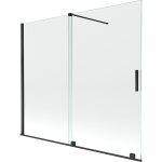 Mexen - velar cran de baignoire  2 ailes coulissante 180 x 150 cm, transparent, noir - 896 - 180 - ...