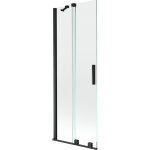 Mexen - velar cran de baignoire  2 ailes coulissante 75 x 150 cm, transparent, noir - 896 - 075 - 000 ...