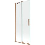 Mexen - velar cran de baignoire  2 ailes coulissante 80 x 150 cm, transparent, cuivre bross - 896 ...