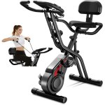 V�lo d'exercice, appareil de fitness 5 en 1, capacit� de charge de 136 kg, support dorsal, v�lo d'entra�nement ...