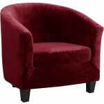 Velours housse de fauteuil club ensemble de deux pi�ces extensible salon cabriolet tub chair avec housse ...