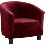 Velours housse de fauteuil club ensemble de deux pi�ces extensible salon cabriolet tub chair avec housse ...