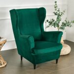 Velours housse de fauteuil  oreilles extensible 2 - pices couverture de fauteuil avec housse de coussin ...