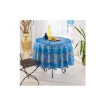 Vendorflair - nappe provensale ronde anti - tache 180cm glycine bleu 100% polyester homeflair