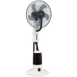 Ventilateur brumisateur sur roulettes - oscillant silencieux 90 w - 4 vitesses - dim. � 44 x 120h cm ...
