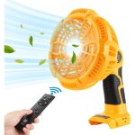 Ventilateur de camping d'extrieur avec lumire led pour dewalt 18 v li - ion portable avec tlcommande ...