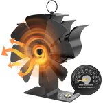 Ventilateur de chemine, ventilateur de pole  bois  8 pales, fonctionnement silencieux, brleur  ...