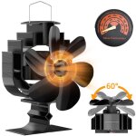 Gisam ? ventilateur de chemin�e rotatif 6 pales ? pivote � 60� ? silencieux ? entra�n� par chaleur ? ...