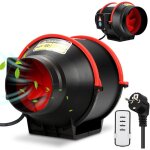 Ventilateur deextraction 100 mm extracteur deair conduit 540m� / h 80w humidite silencieux moteur electrique ...