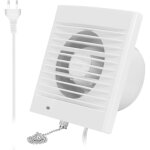 Ventilateur d'extraction 100 mm 12w 130m� / h avec clapet anti - retour et interrupteur � cha�ne, ventilateur ...