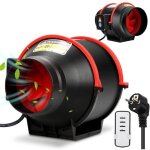 Ventilateur d'extraction de fum�e r�glable de 100 mm - 320 m3 / h - ventilateur silencieux avec t�l�commande ...