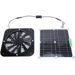 Ventilateur d'extraction solaire 100w, panneau de ventilation de 13. 5 pouces, aliment� pour chien, poulailler ...